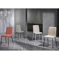 Sedia da Cucina in Tessuto Colorato e Metallo Design Moderno - Hermione