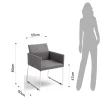 Sedia da Cucina in Tessuto Grigio con Base in Metallo 2 Pezzi - Persiana