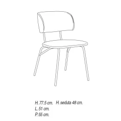 Sedia da Cucina Rivestita in Microfibra Made in Italy, 2 Pezzi - Rebecca