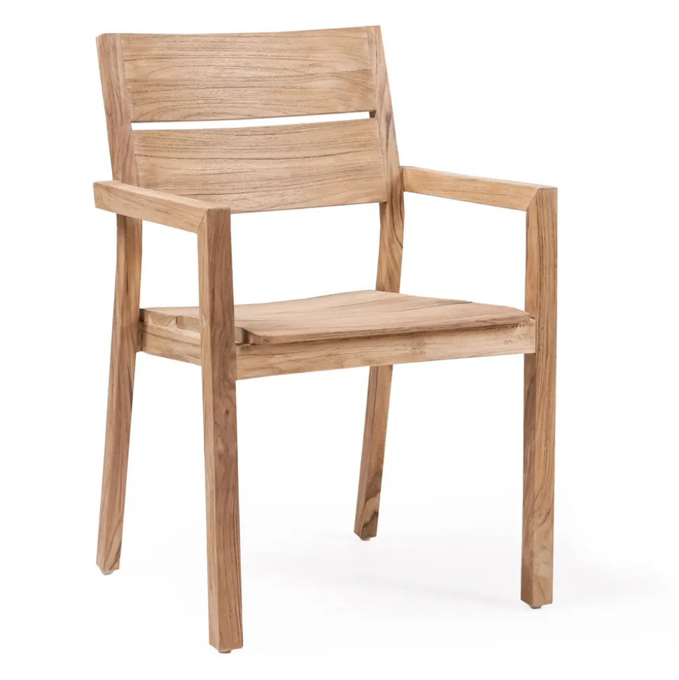 Sedia da Esterno con Braccioli in Legno Teak - Marie