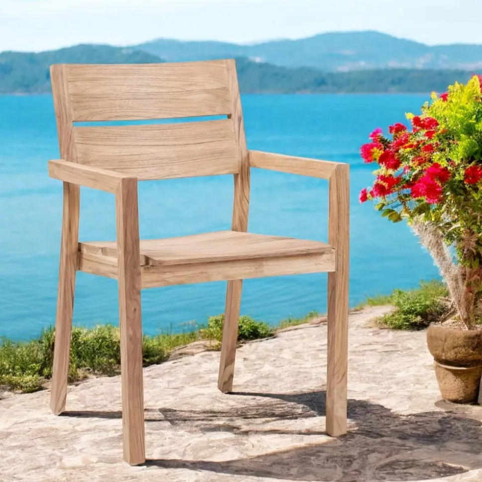 Sedia da Esterno con Braccioli in Legno Teak - Marie