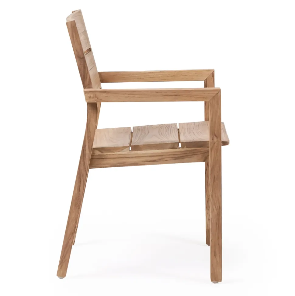 Sedia da Esterno con Braccioli in Legno Teak - Marie