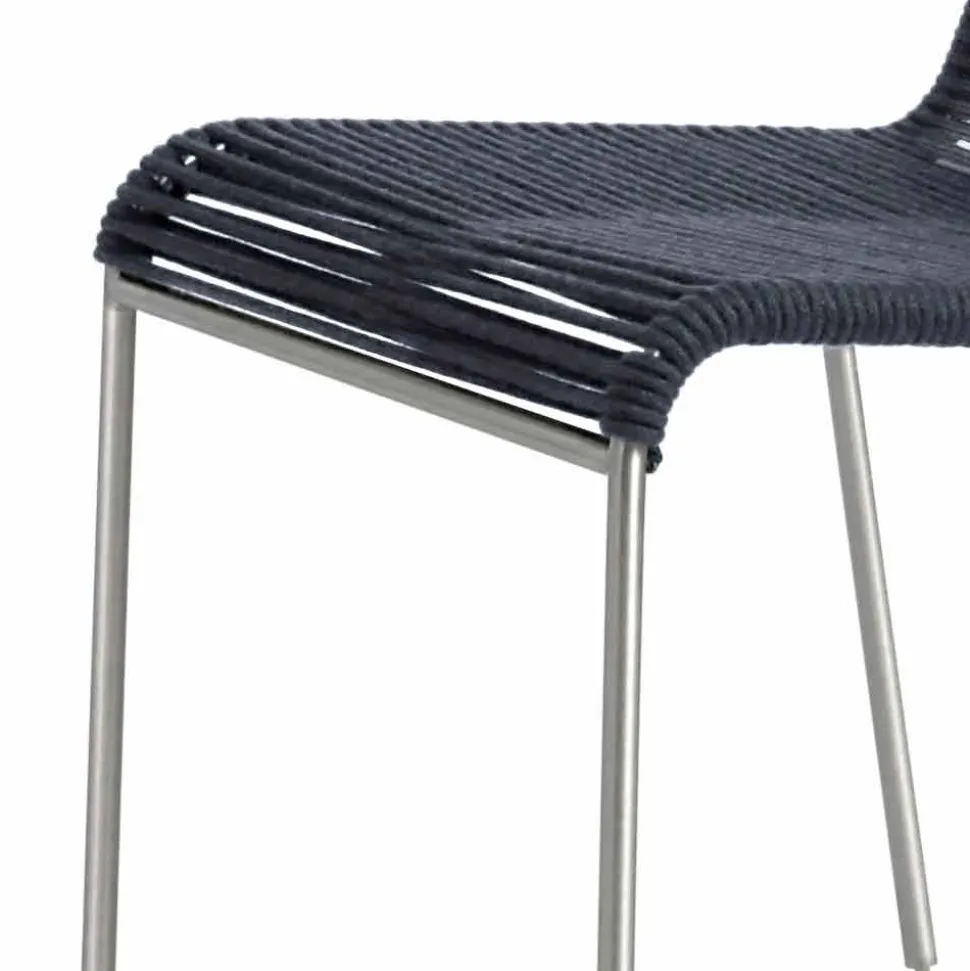 Sedia da Esterno di Design in Acciaio e Cordino Made in Italy - Madagascar1