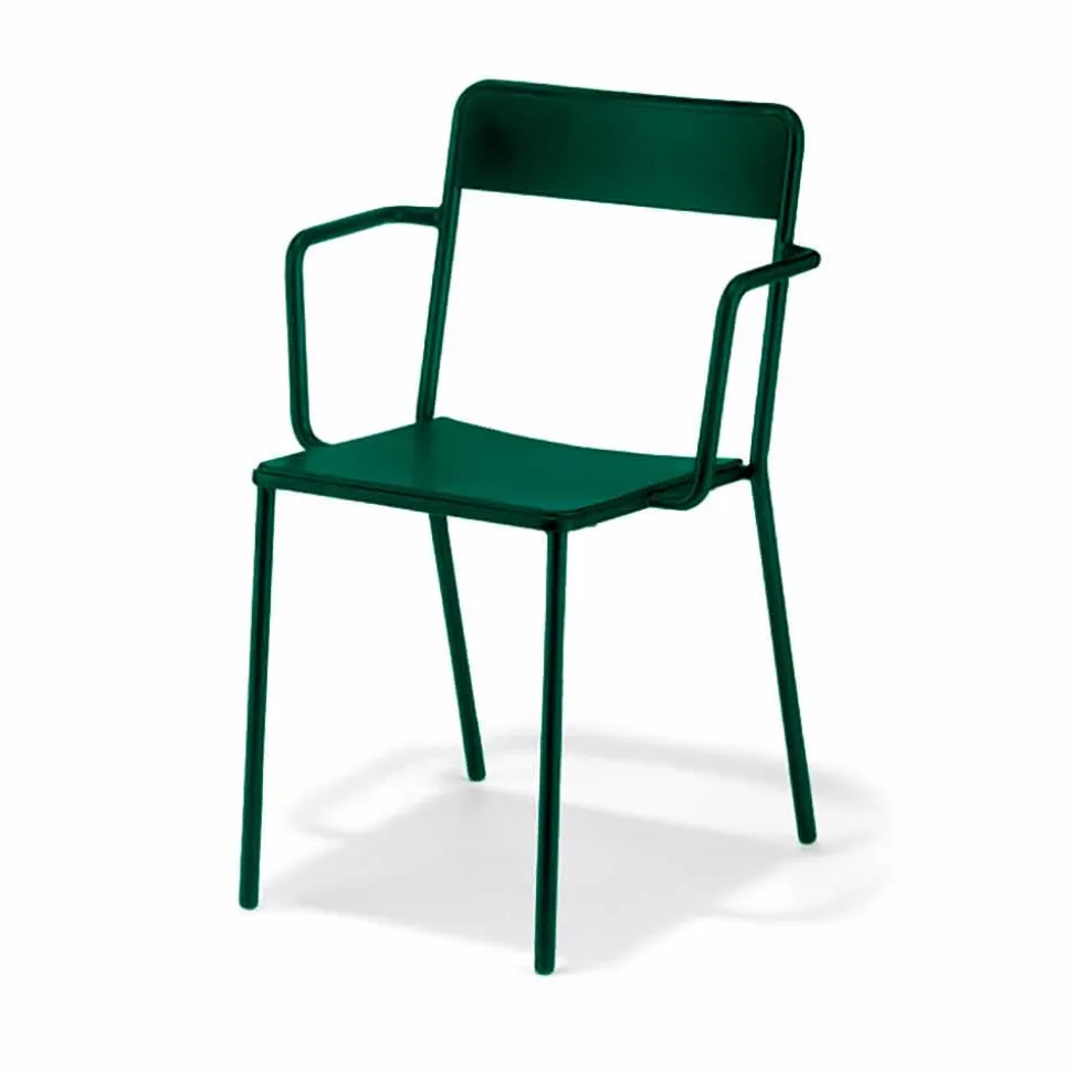 Sedia da Esterno Impilabile in Metallo Made in Italy, 4 Pezzi - Xylia