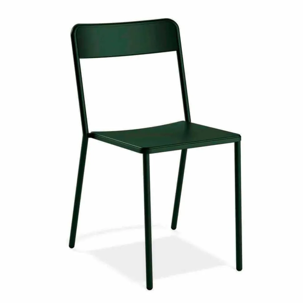 Sedia da Esterno Impilabile in Metallo Made in Italy, 4 Pezzi - Xylia