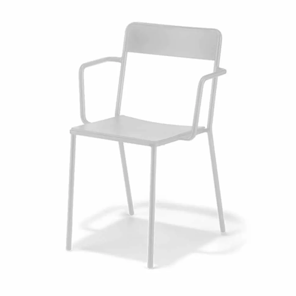 Sedia da Esterno Impilabile in Metallo Made in Italy, 4 Pezzi - Xylia