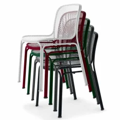 Sedia da Esterno Impilabile in Metallo Made in Italy, 4 Pezzi - Prunella