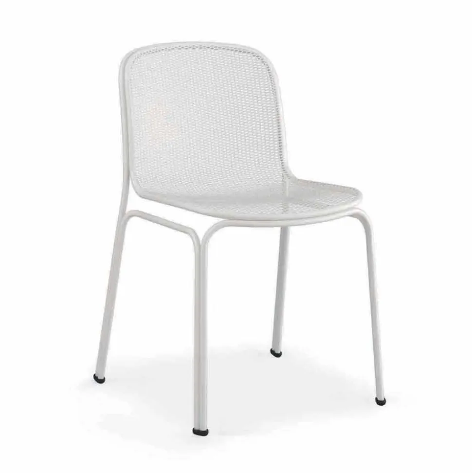 Sedia da Esterno Impilabile in Metallo Made in Italy, 4 Pezzi - Prunella