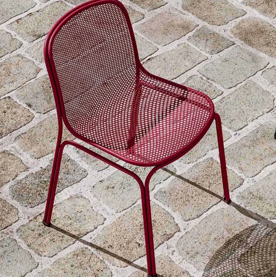 Sedia da Esterno Impilabile in Metallo Made in Italy, 4 Pezzi - Prunella