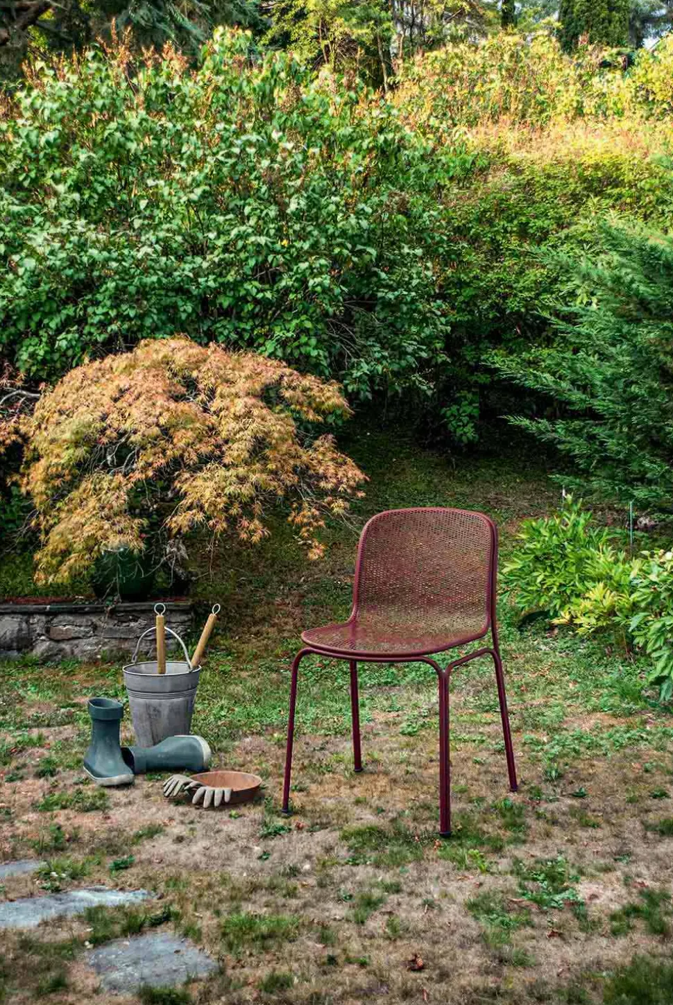 Sedia da Esterno Impilabile in Metallo Made in Italy, 4 Pezzi - Prunella