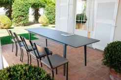 Sedia da Esterno Impilabile in Metallo Verniciato Made in Italy, 4 Pezzi - Tulle
