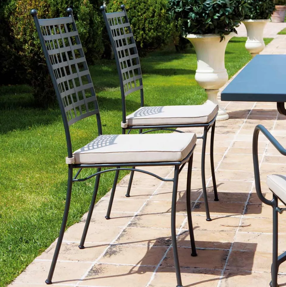 Sedia da Esterno in Acciaio Zincato Impilabile 4 Pezzi Made in Italy - Sibo