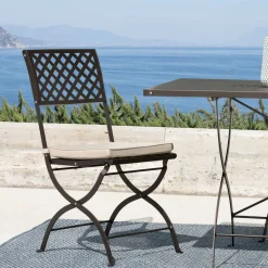 Sedia da Esterno in Acciaio Zincato Richiudibile Made in Italy 2 Pezzi - Selvaggia