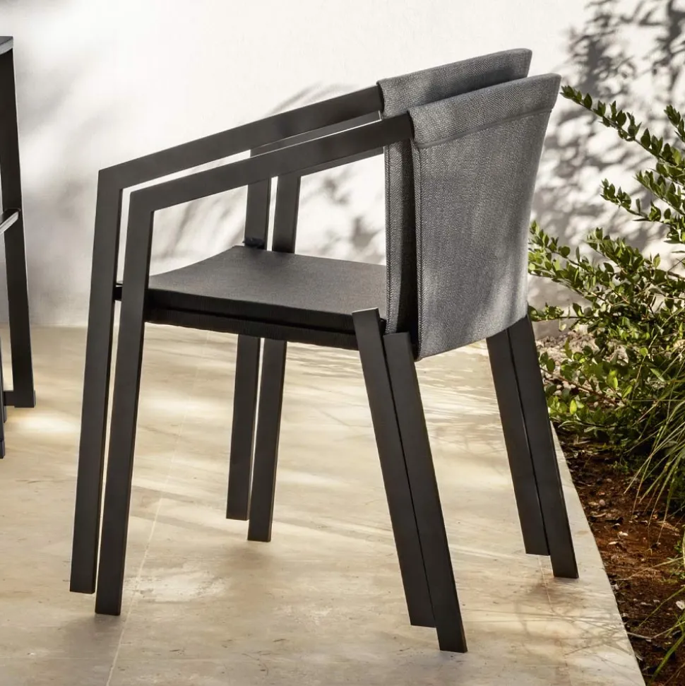 Sedia da Esterno in Alluminio con o Senza Cuscino, Alta Qualità, 4 pz - Filomena