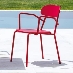 Sedia da Esterno in Metallo con Braccioli Made in Italy 4 Pezzi - Pixie