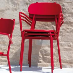 Sedia da Esterno in Metallo con Braccioli Made in Italy 4 Pezzi - Pixie