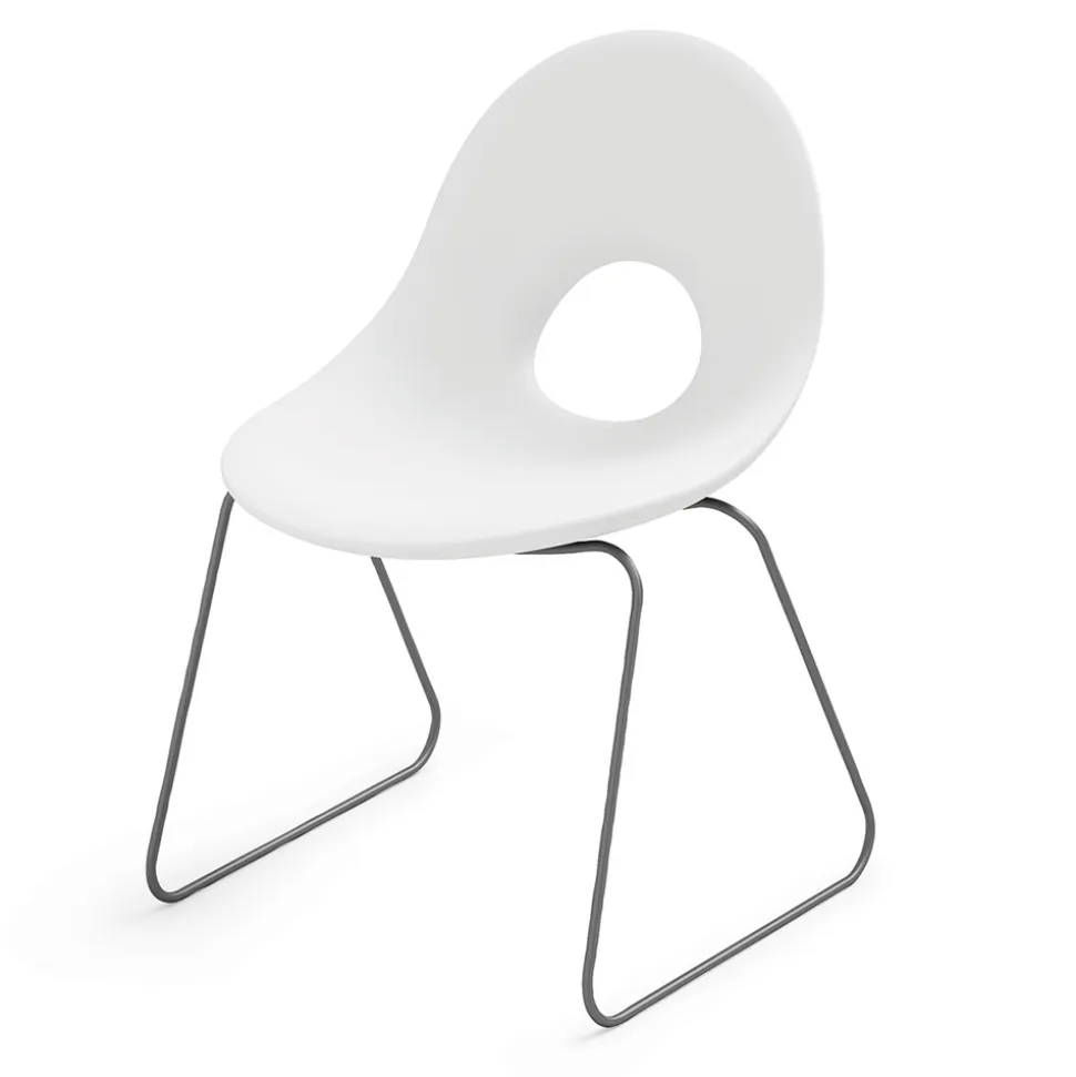 Sedia da Esterno in Polietilene e Base Ferro Made in Italy 2 pezzi - Ashley