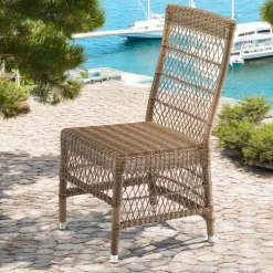 Sedia da Esterno in Polyrattan con Cuscino Opzionale - Gigi