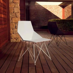 Sedia da giardino di design Vondom Faz in polipropilene e acciaio inox, 4 pezzi