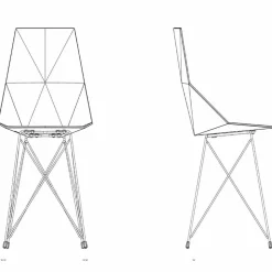 Sedia da giardino di design Vondom Faz in polipropilene e acciaio inox, 4 pezzi