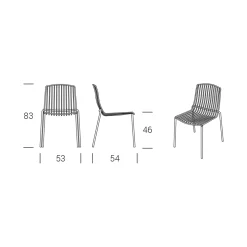 Sedia da Giardino Impilabile in Metallo Made in Italy 2 Pezzi - Giuliana