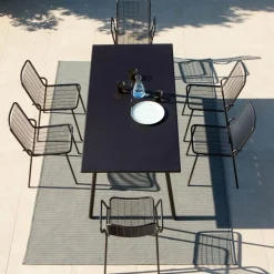 Sedia da Giardino Impilabile in Metallo Zincato Made in Italy 4 Pezzi - Vikas
