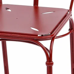 Sedia da Giardino in Ferro Rosso con Cuscino Made in Italy, 2 Pezzi - Agata