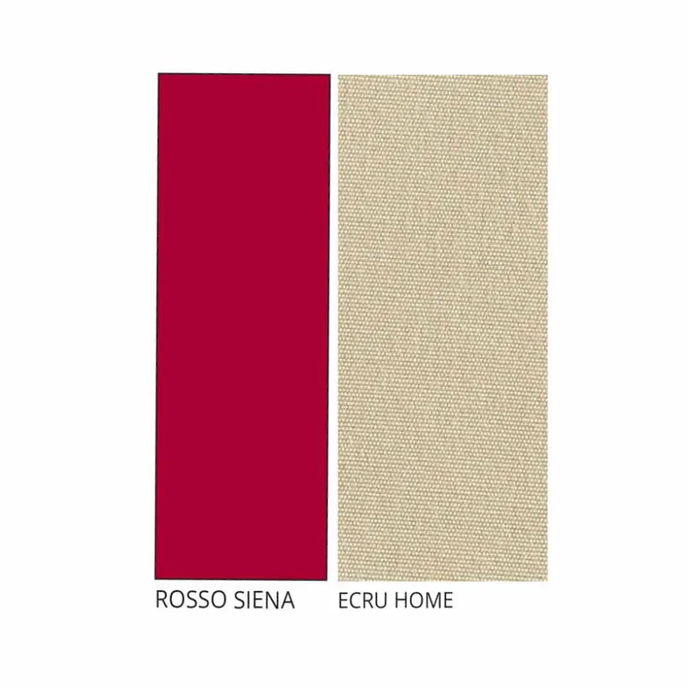 Sedia da Giardino in Ferro Rosso con Cuscino Made in Italy, 2 Pezzi - Agata