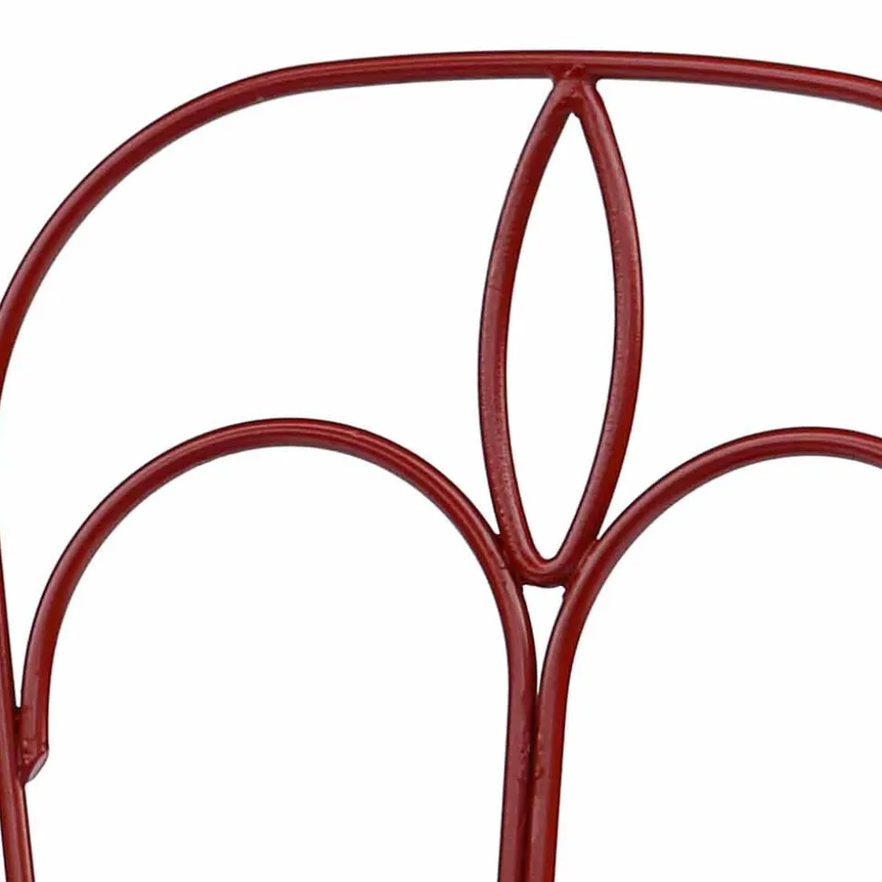 Sedia da Giardino in Ferro Rosso con Cuscino Made in Italy, 2 Pezzi - Agata