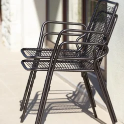Sedia da Giardino in Metallo con Braccioli Made in Italy 2 Pezzi - Vikas