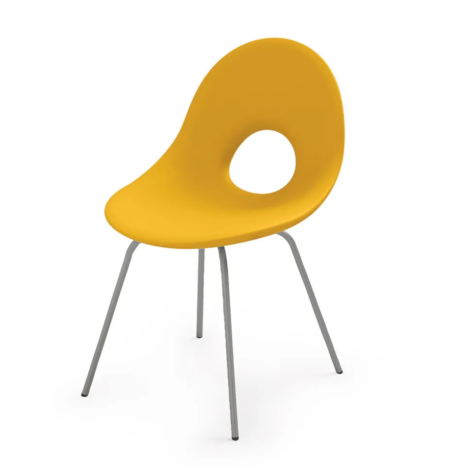 Sedia da Giardino in Polietilene e Base in Alluminio Made in Italy - Ashley