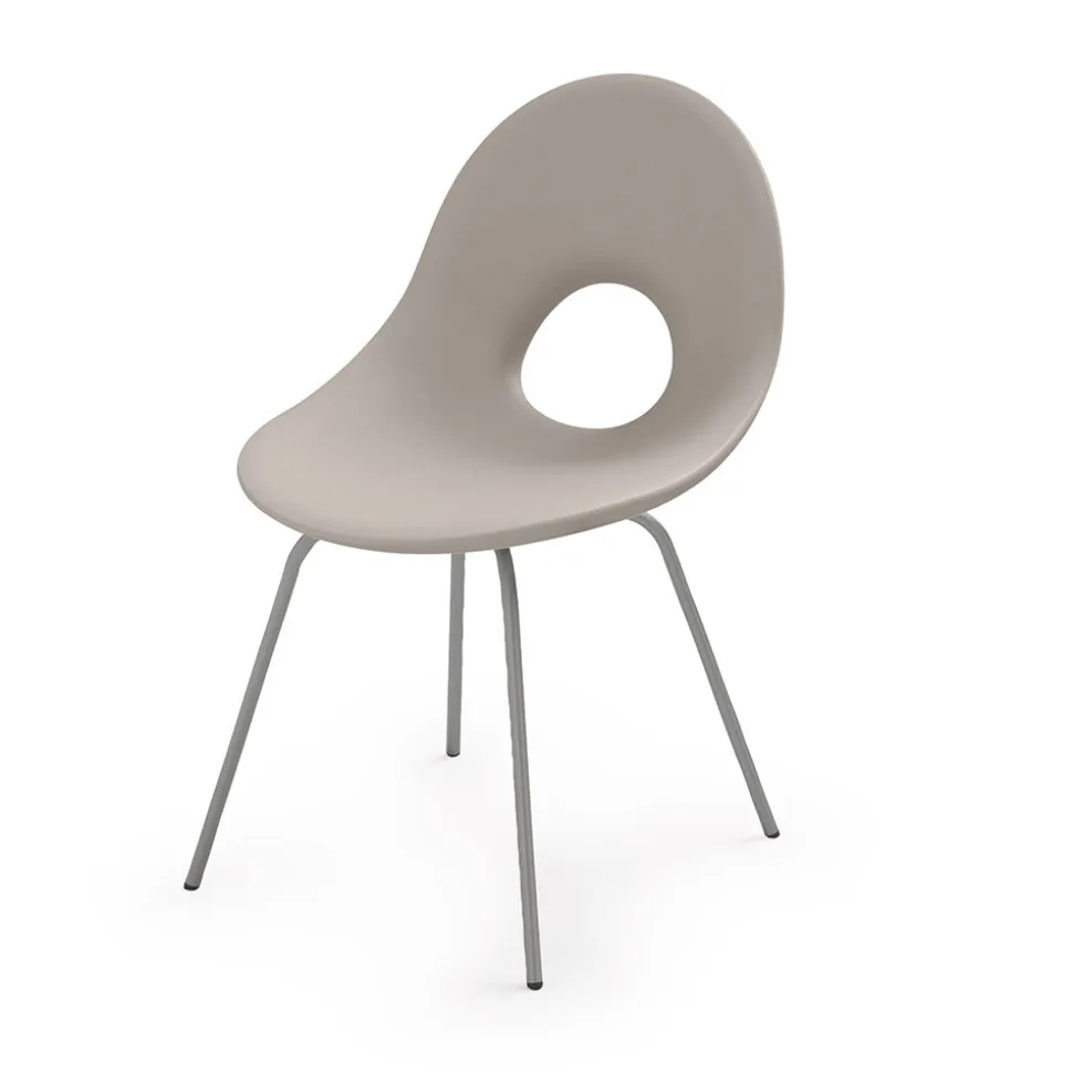 Sedia da Giardino in Polietilene e Base in Alluminio Made in Italy - Ashley