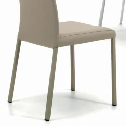 Sedia da Interno con Struttura e Seduta in Acciaio Rivestito Made in Italy - Padova