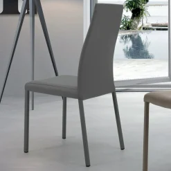 Sedia da Interno con Struttura e Seduta in Acciaio Rivestito Made in Italy - Padova