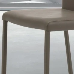 Sedia da Interno con Struttura e Seduta in Acciaio Rivestito Made in Italy - Padova