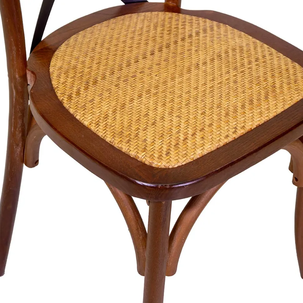 Sedia da Interno Impilabile in Legno di Rovere e Seduta in Rattan - Barriera