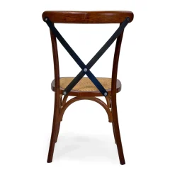 Sedia da Interno Impilabile in Legno di Rovere e Seduta in Rattan - Barriera