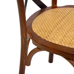 Sedia da Interno Impilabile in Legno di Rovere e Seduta in Rattan - Barriera