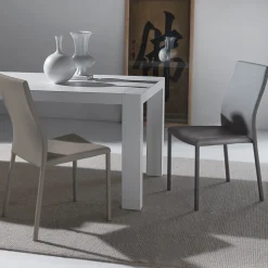 Sedia da Pranzo con Struttura e Seduta in Ecopelle Colorato, 4 Pezzi - Alba
