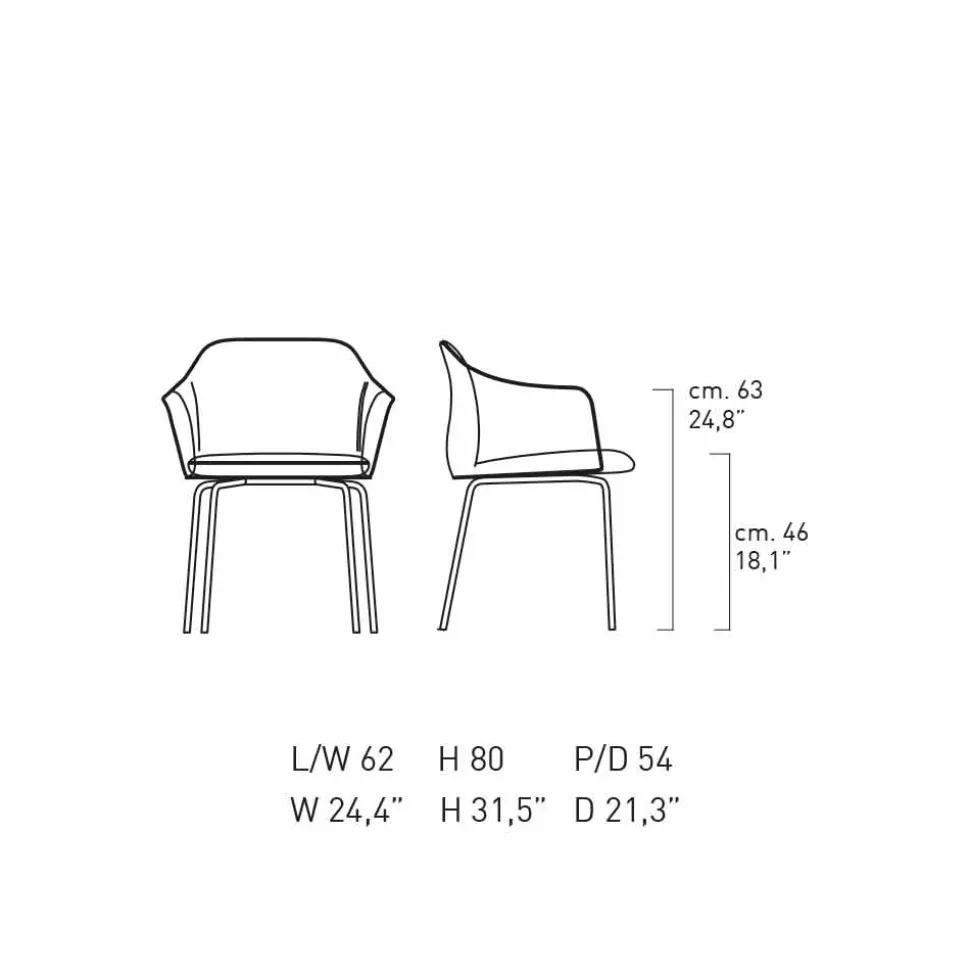 Sedia da Sala da Pranzo Moderna di Design Colorato Made in Italy - Cloe