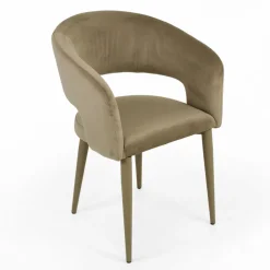 Sedia da Soggiorno con Seduta in Velluto Finitura Corda Made in Italy - Savignano