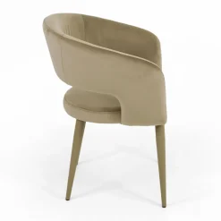 Sedia da Soggiorno con Seduta in Velluto Finitura Corda Made in Italy - Savignano