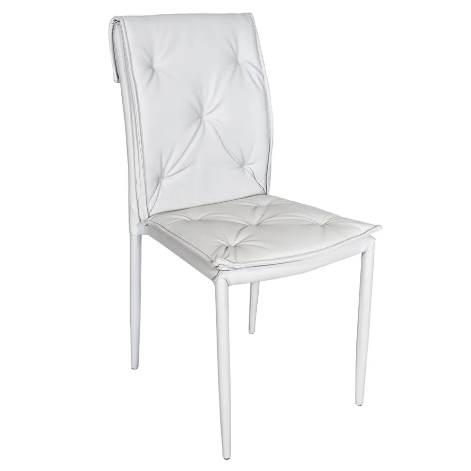 Sedia da Soggiorno con Struttura e Seduta in Ecopelle Made in Italy - Grogu