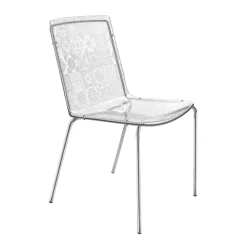 Sedia da Soggiorno in Plexiglass e Ferro Made in Italy, 2 Pezzi - Pumbaa