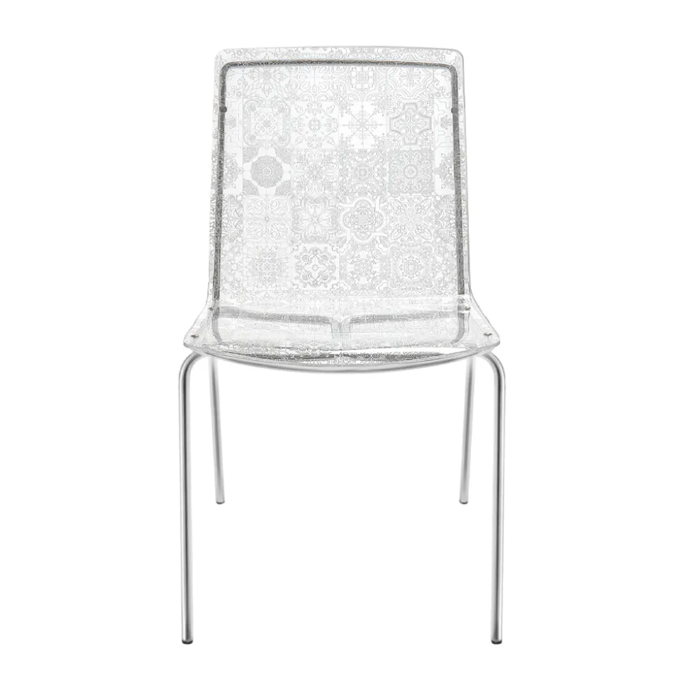 Sedia da Soggiorno in Plexiglass e Ferro Made in Italy, 2 Pezzi - Pumbaa