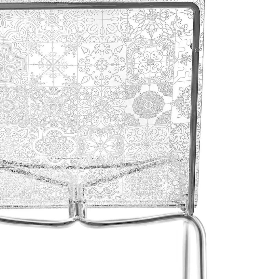 Sedia da Soggiorno in Plexiglass e Ferro Made in Italy, 2 Pezzi - Pumbaa