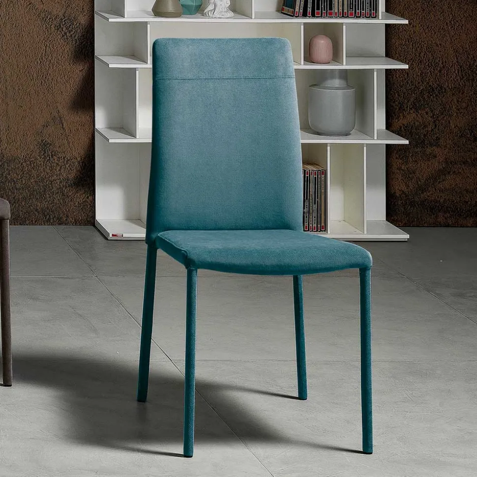Sedia da Soggiorno Interamente Rivestita in Tessuto Made in Italy - Lorelai