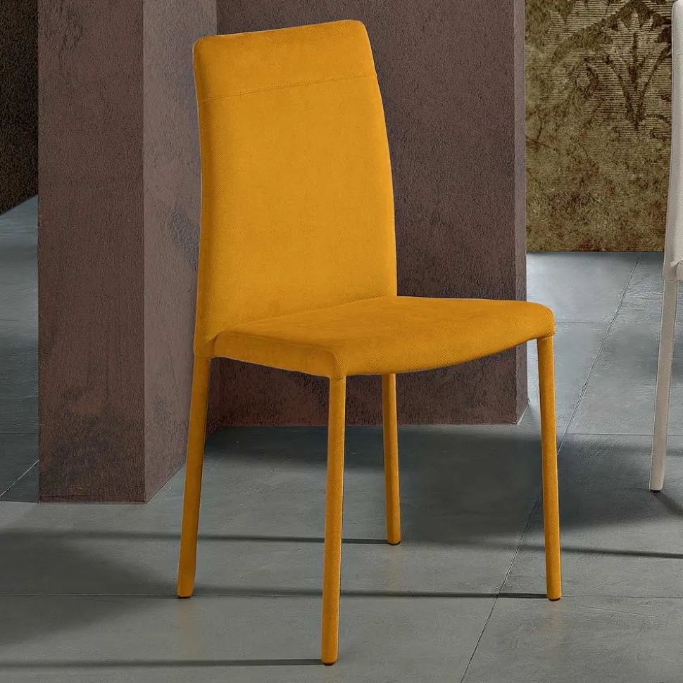 Sedia da Soggiorno Interamente Rivestita in Tessuto Made in Italy - Lorelai