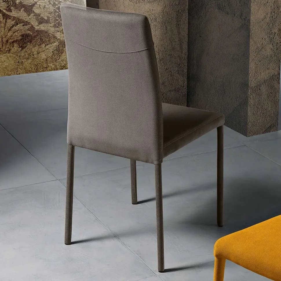 Sedia da Soggiorno Interamente Rivestita in Tessuto Made in Italy - Lorelai