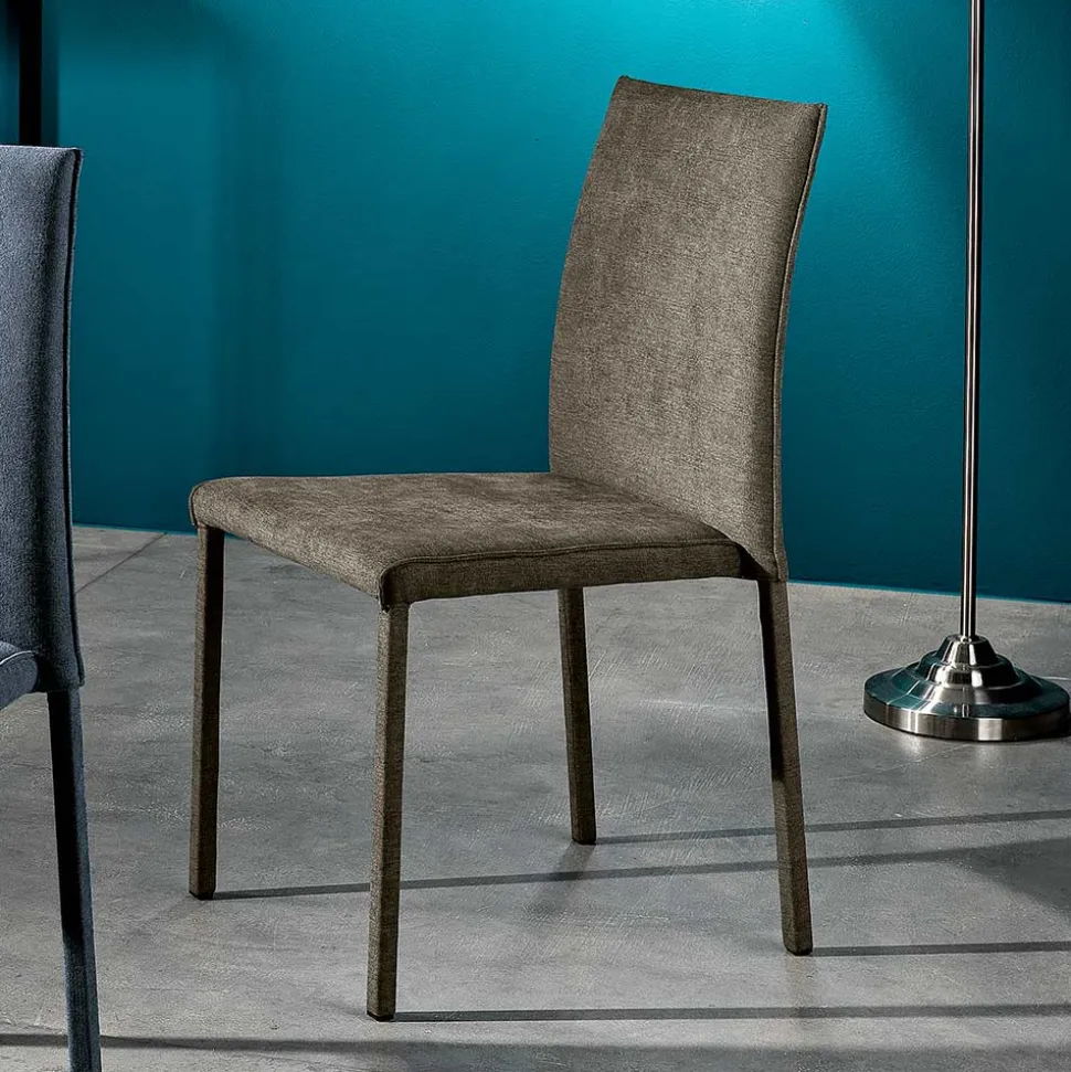 Sedia da Soggiorno Interamente Rivestita in Tessuto Made in Italy - Rosetta